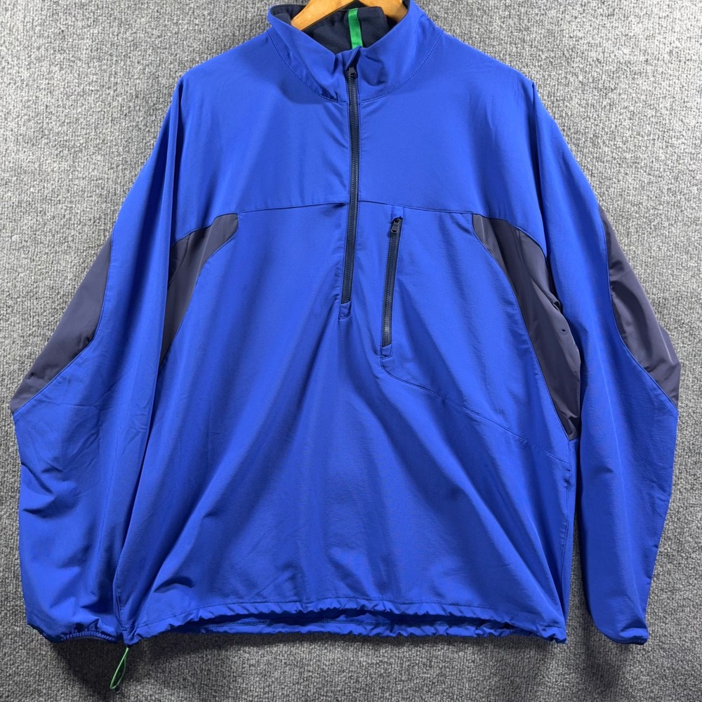 RLX Ralph Lauren Quarter Zip Pullover Jacket Mens XL Water Repellent Blue